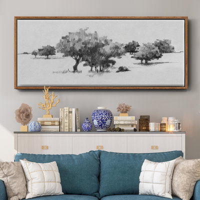 Treeline S Croquis II - Toile encadrée de qualité supérieure - Prêt à accrocher