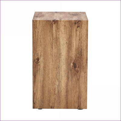 Wood-Look MDF Coffee Table for Living Room, No Assembly Needed, Compact 11.8x11.8x19.6 Inches