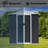 Outdoor Bike Shed 6Ftx9Ft, Grey Metal, Apex Roof, Aluminum Frame, Tool & Equipment Storage-119290792-119290798