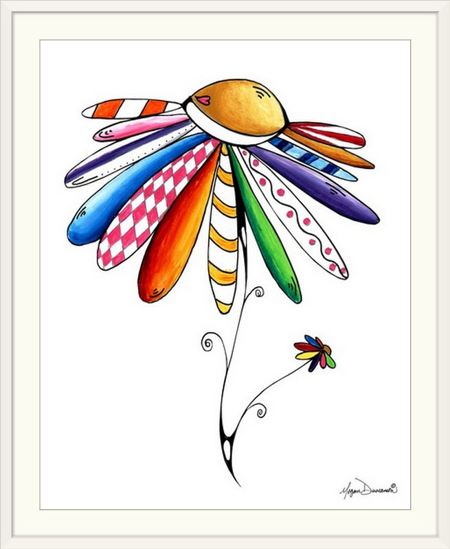 «Quilted Dreams» par Megan Duncanson - impression d'art graphique, Cadre blanc, H 28 po x l 24 po x P 1 po