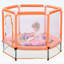 Trampoline pour tout-petits de 55 po avec filet de sécurité et balles colorées, idéal pour le plaisir intérieur et extérieur-132810994