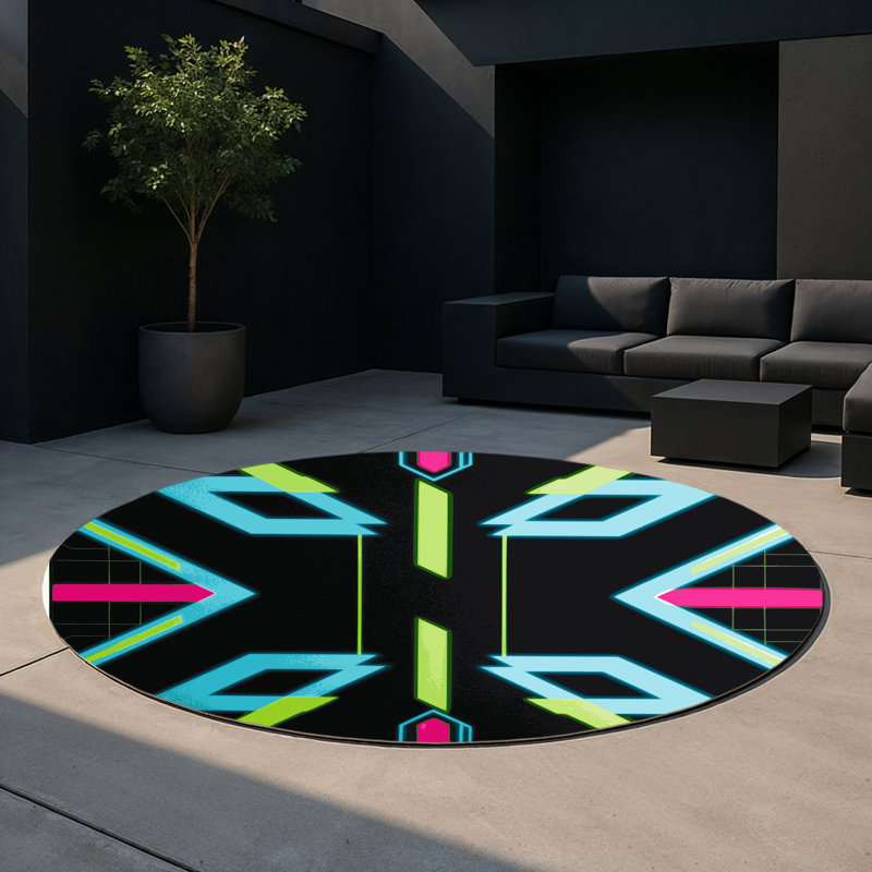Electro Current Indoor And Outdoor Area Rug, Round 5'
