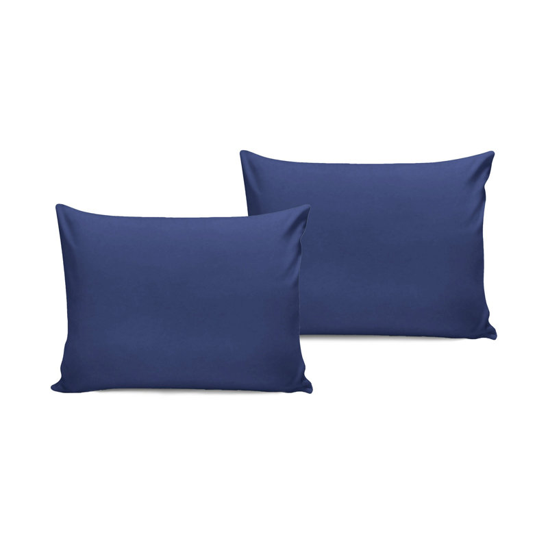 Luxurious Sax Blue Pillowcase Set (2 Pieces), 19.7 x 31.5 inches | 100% Cotton Ranforce, 155 Thread Count, Envelope Closure | Soft, Durable, Machine Washable at 86°F | Perfect for Cozy Bedrooms & Elegant Decor
