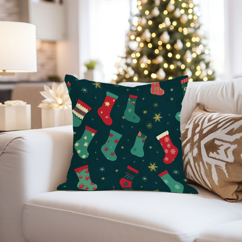 Holiday Christmas Stocking Pattern II Modern, 18"H x 18"W