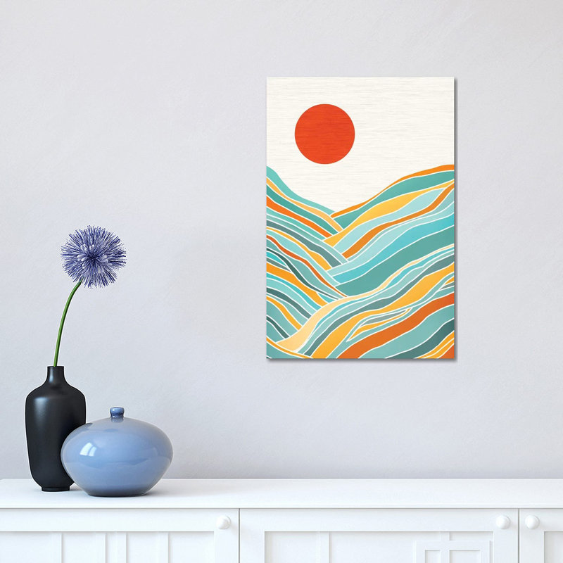 «Sunset Landscape» par Modern Tropical, impression sur toile tendue, H 18 po x l 12 po x 1,5 po