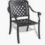 Ensemble de 7 pièces de mobilier de patio en aluminium coulé avec cadre noir et coussins de siège rouges-380373253