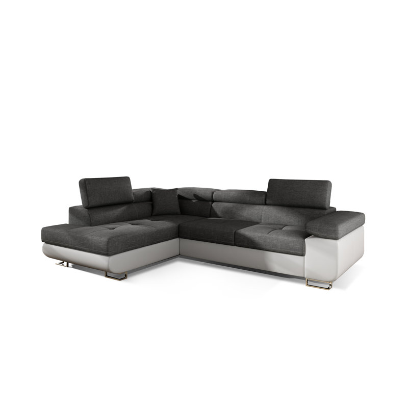 Supranowitz 3 Seater Sofa Bed, Grey/White, Left Hand Facing