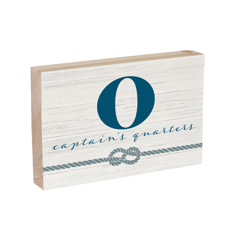 Coastal Wooden Plock Monogram Captain 12x8" O