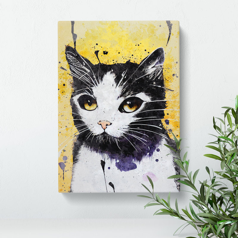 XC1022-1310X Cat Graffiti No.2 - Wrapped Canvas Print, 50cm H x 35cm W x 3cm D