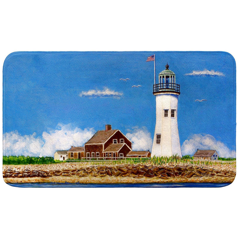 Scituate MA Lighthouse Bath Mat, Single - 18" L x 30" W