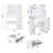Vanity, Makeup Vanity Desk Set With Mirror & Light, Dressing Table Storage Lots With Power Strip, 3 Lighting Modes With Adjustable Brightness, 37 Inches  (White With Stool)
