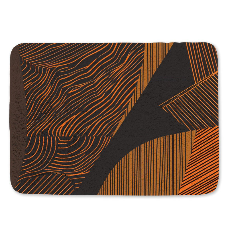 Tapis de bain à motif géométrique à motif de vagues et dynamique, L 17 po x L 24 po