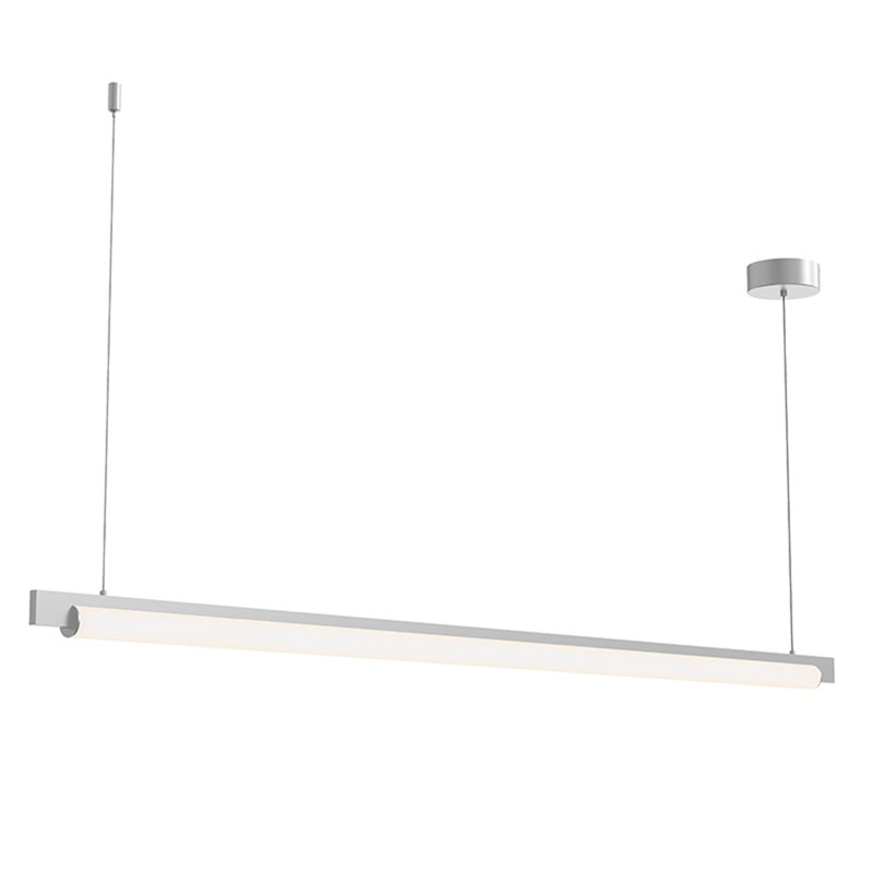 Keel Bright Satin Aluminum 60" LED Modern Pendant Light