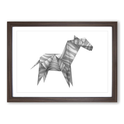 Origami Zebra Framed - Framed Print