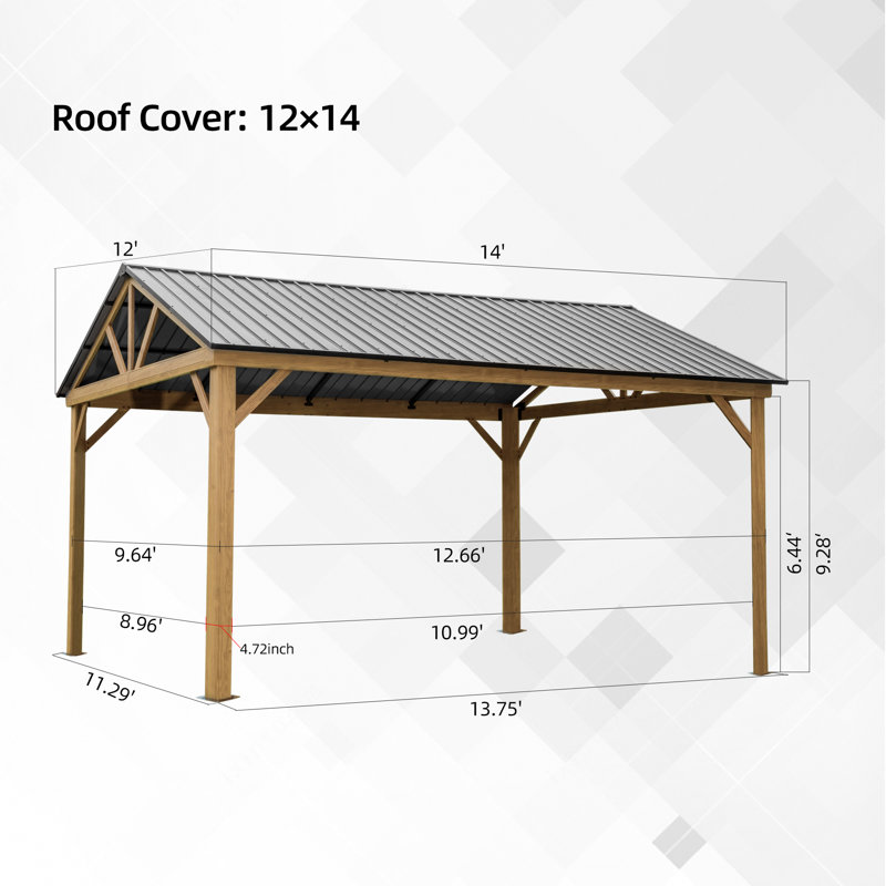 12 Ft. W x 14 Ft. D Aluminum Patio Gazebo