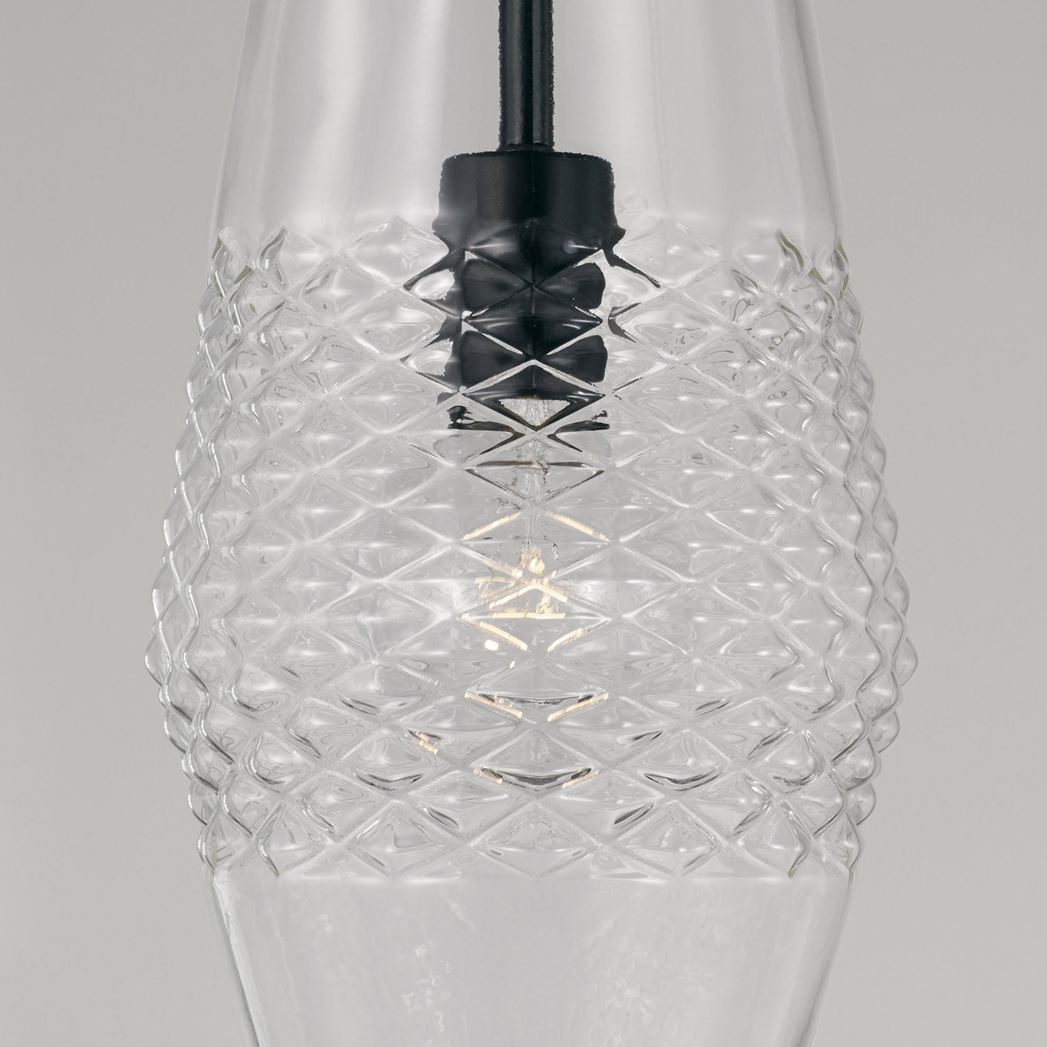 Single Light Glass Dimmable Pendant, Matte Black