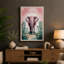 Elephant In Botanical Circle Boho - Print-136811474-136811471