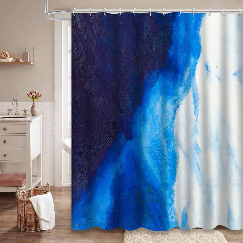 Rideau de douche bleu foncé avec 12 crochets, L 72 po x l 84 po