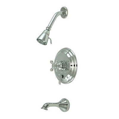 Heritage Pressure Balanced Dual Function Tub and Shower Faucet with Metal Cross Handles