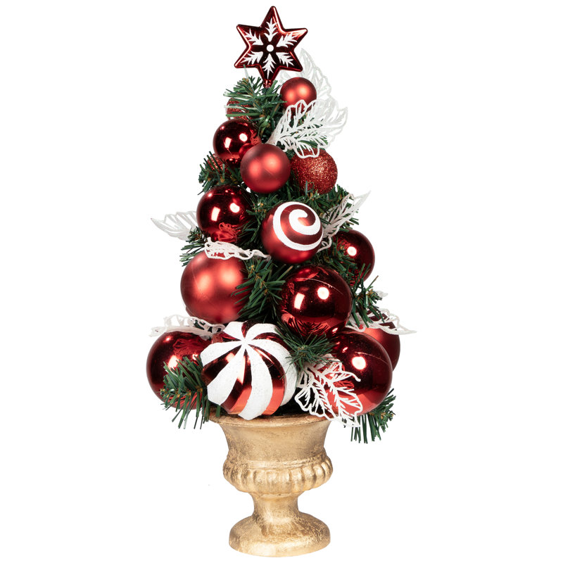 Arbre de Noël en pot Peppermint Swirls Christmas - 17 po - rouge et blanc