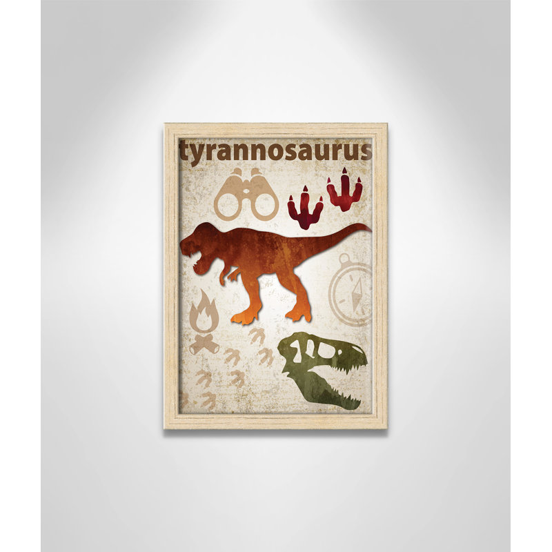 Adhésif décoratif dinosaures - 01 pi, H 15 po x l 11 po x P 1,1875 po, Encadré de boîte beige