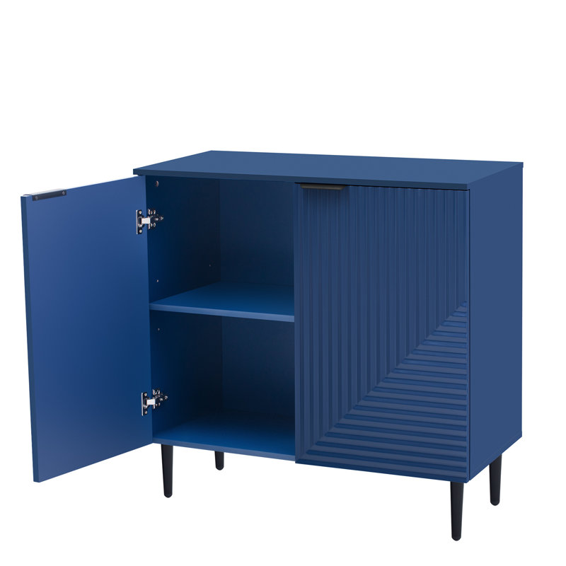 Armoire bleu marine avec tablettes réglables - Meuble de rangement moderne polyvalent