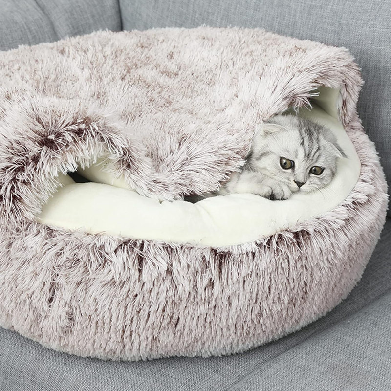 Geidi Nest Pet Bed, Brown, Medium (23" L x 23" W)