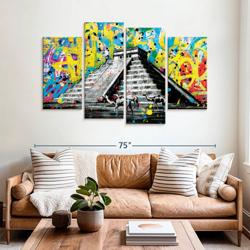 Edgy Chichen Itza, 42" H x 68" W