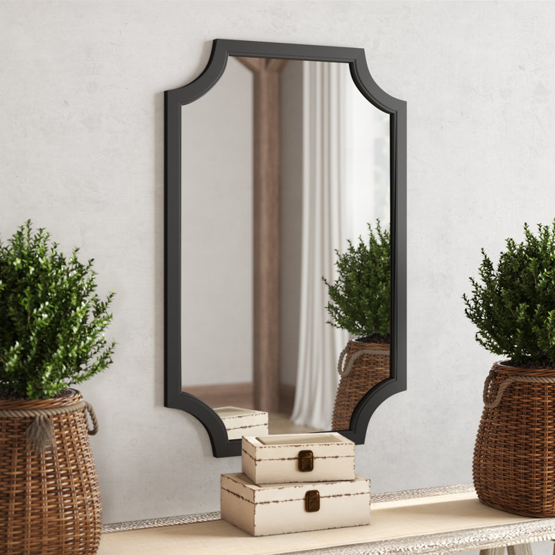 Miroir d'appoint Mertztown Glam, Noir, 36 po x 24 po