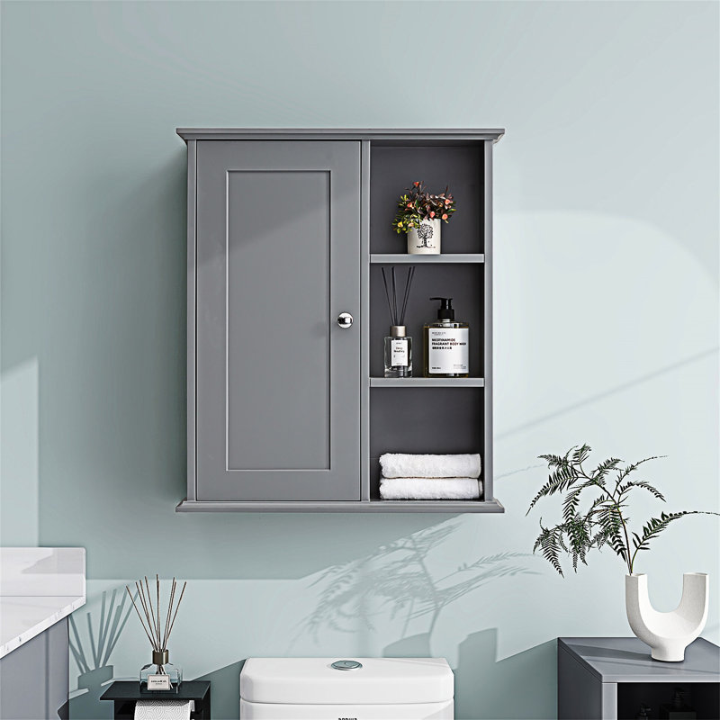 Bathroom Wall Cabinet Storage Cabinet, Gray
