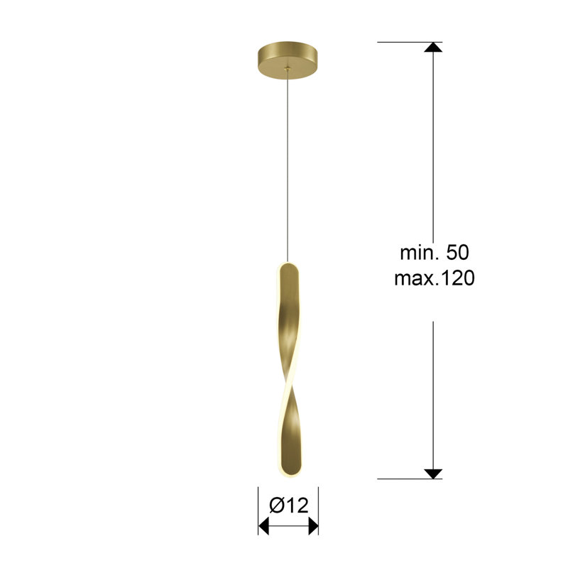 Dayatra 1 - Light LED Novelty Pendant, Brushed Gold