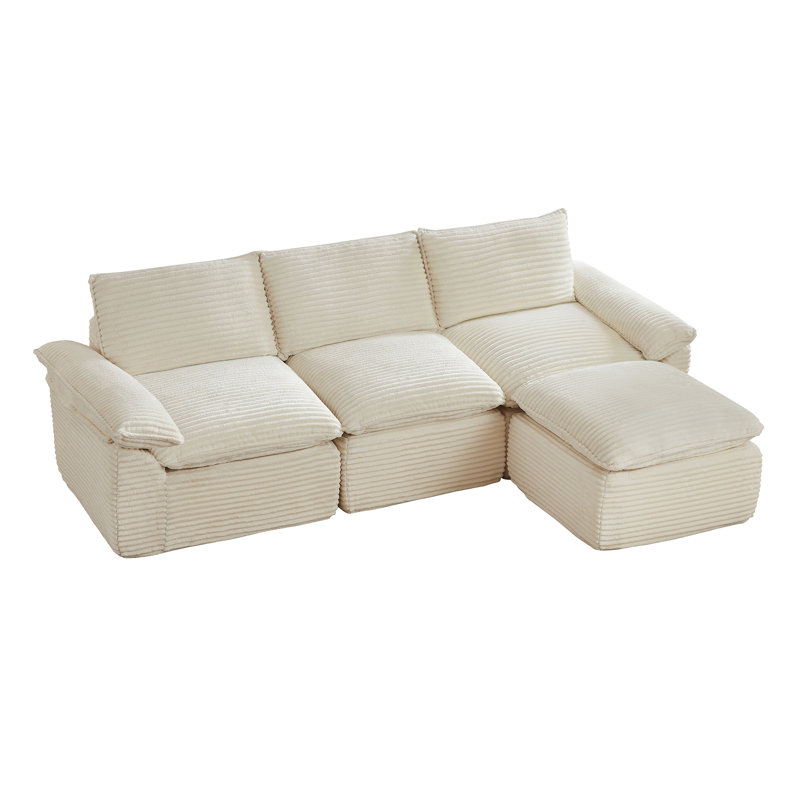 Canapé modulaire en velours côtelé 111In Modern Living Beige