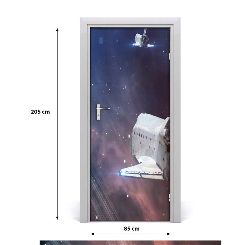 Spaceship Adhesive Door Decal