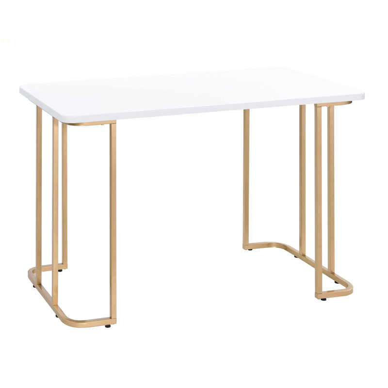 Bureau d'écriture blanc et doré