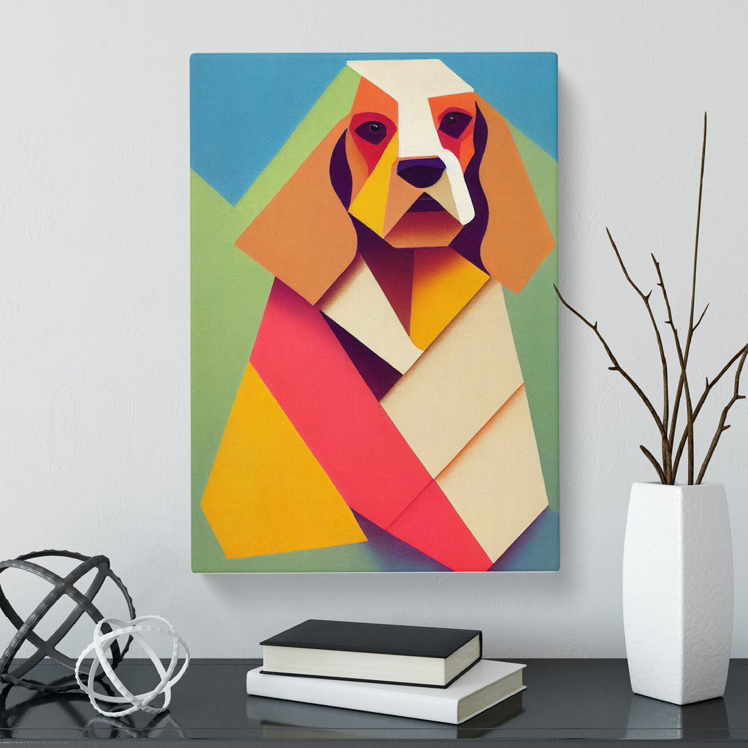 Cocker Spaniel Cubism - Wrapped Canvas