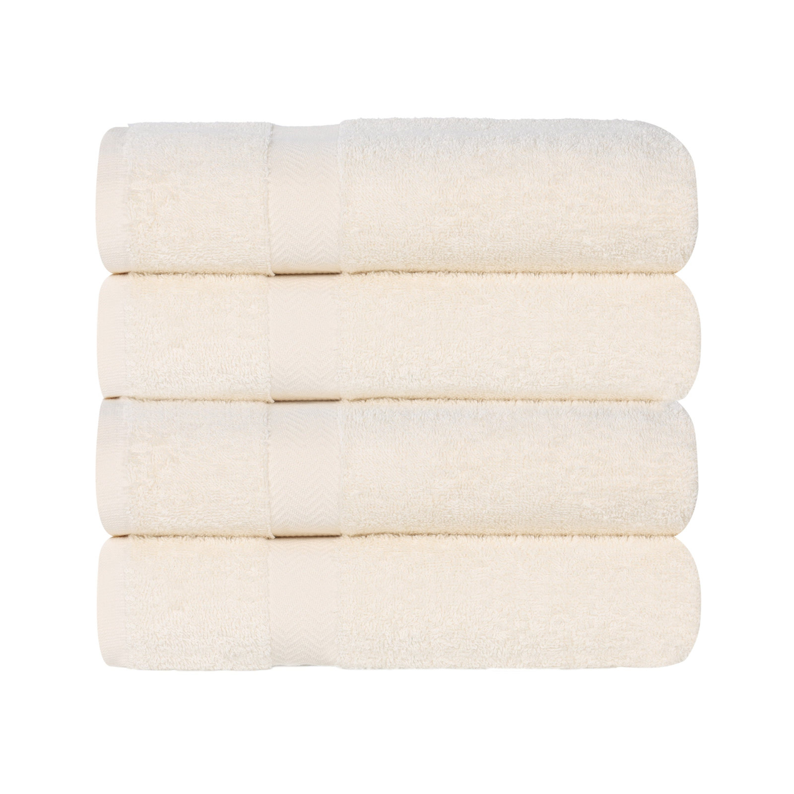 Quick-Drying Cotton Washcloth, Ivory, 4 Pieces Towel Set