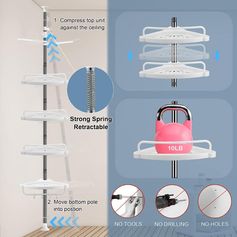 Yorkshire Tension Pole Stainless Steel Shower Caddy Rebrilliant Finish: Brown