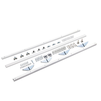 Porte de placard pliante coulissante flexible, système de porte à 4 panneaux en verre givré blanc avec ouverture rabattable et quincaillerie à double rail