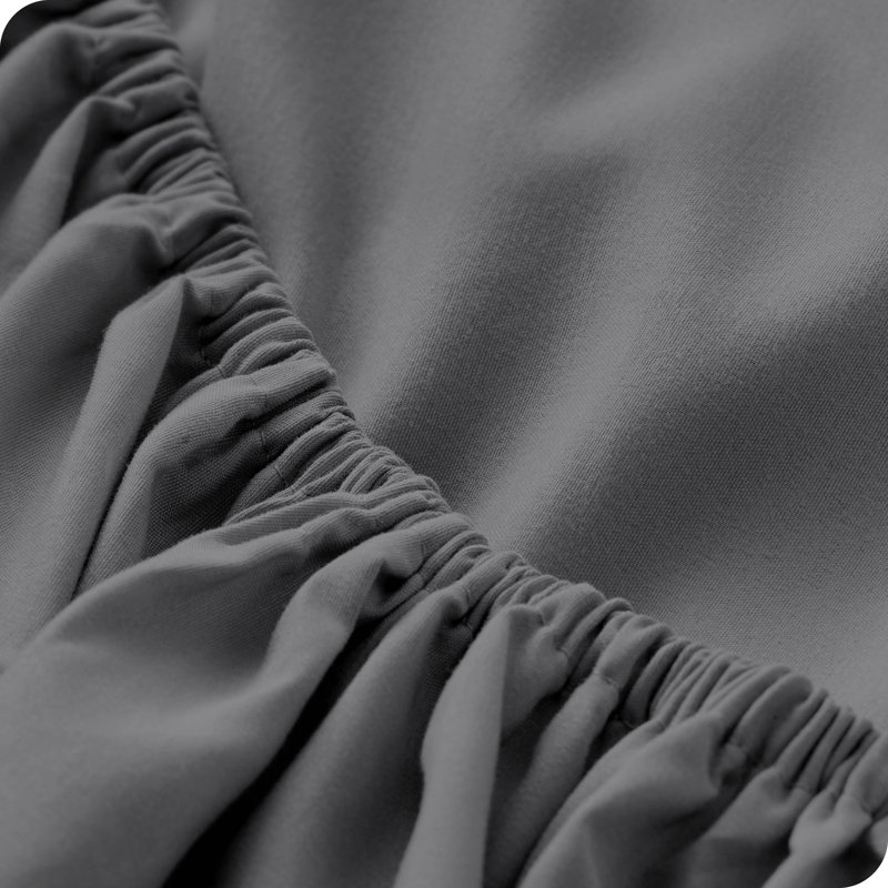 24" Extra Deep Pocket Microfiber Fitted Sheet, Gray, King Fitted Sheet