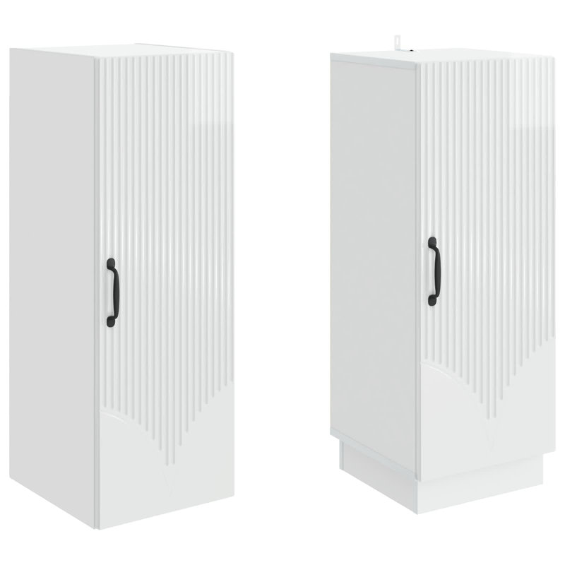 2 -Door 4 Storage Cabinet, High Gloss White