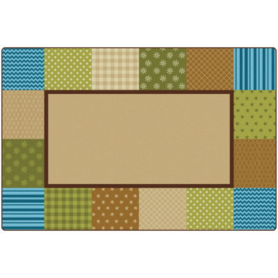 KIDSoft Patchwork Nursery Brown/Tan/Neutral Area Rug