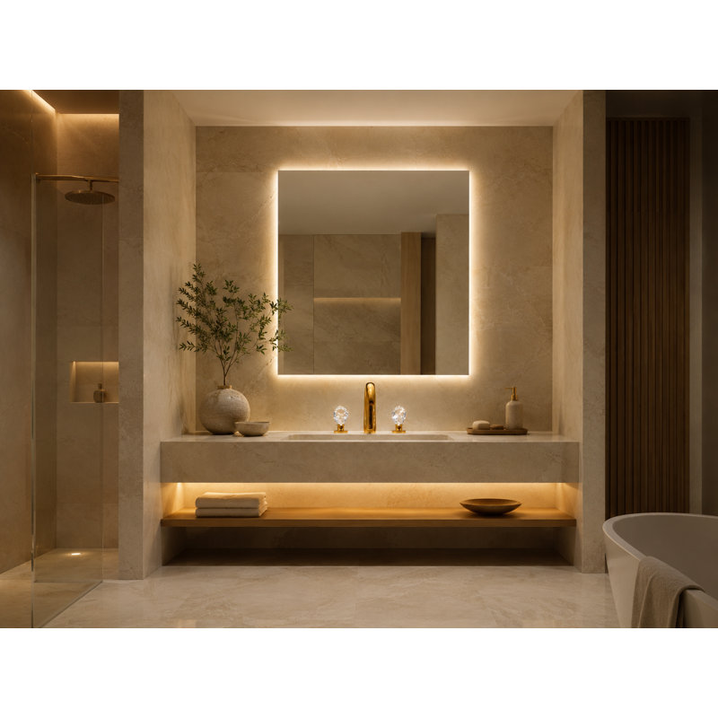 Swarovski Crystal Widespread Bathroom Faucet, Polished Gold
