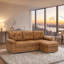 Canapé-lit d'angle convertible avec rangement, structure en bois de 88,5 pouces, style moderne.-753227987
