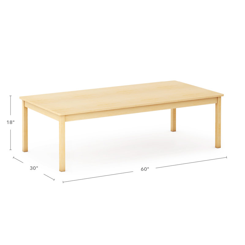 EdQ Classroom Table 30 x 60 with 18" legs, 18" H x 60" L x 30" W