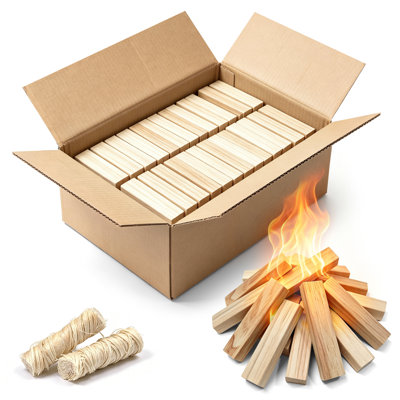 10 LB Kiln-Dried Fir Firewood, 4 Inch Split Logs, Includes 2 Fire Starters for Fire Pit, Fireplace, Camping Outdoor Burning
