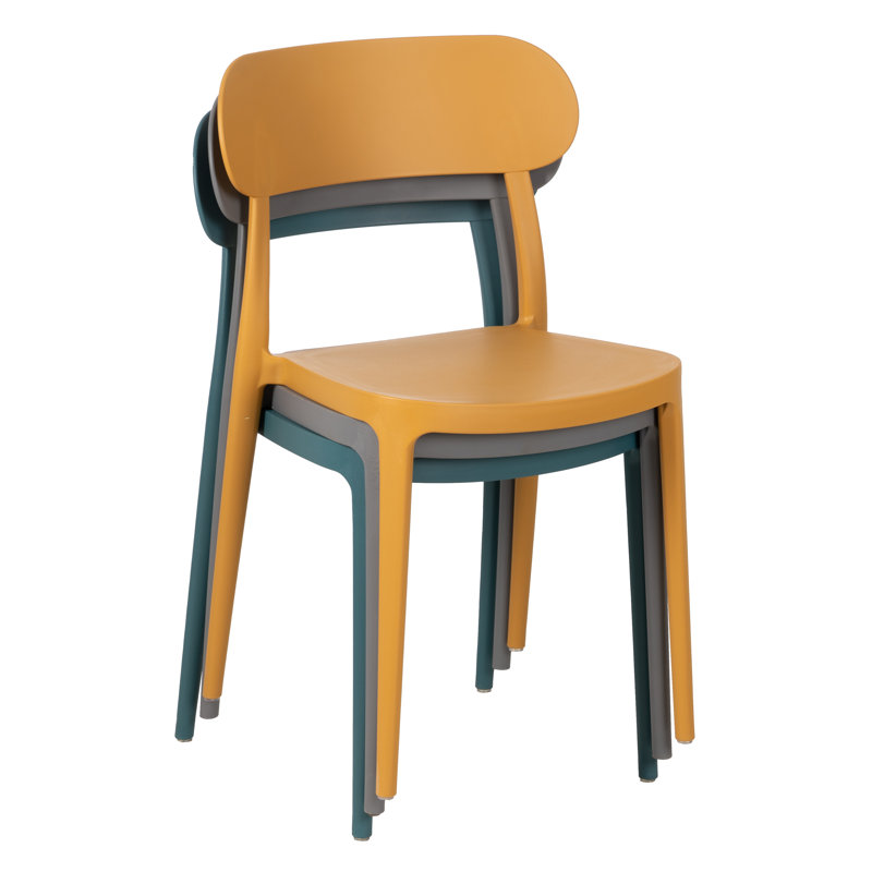 Carmella 45cm H Slat Back Stacking Side Chair, Blue