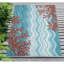 Tapis touffeté à la main en polyester bleu / rouge / blanc-2007386595
