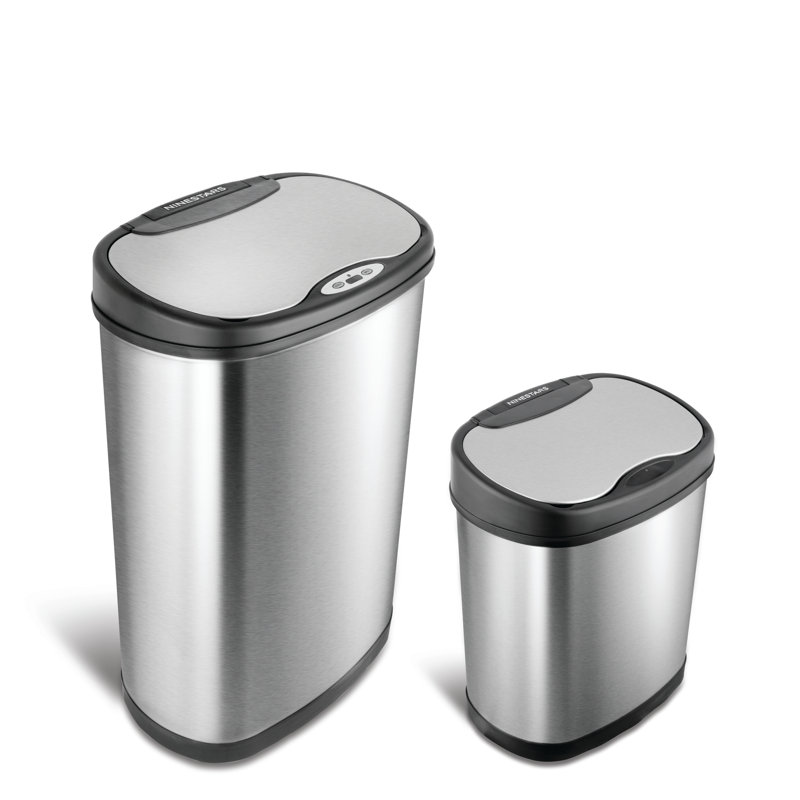 Nine Stars Steel Open Kitchen Trash Can - 13.2 Gallons