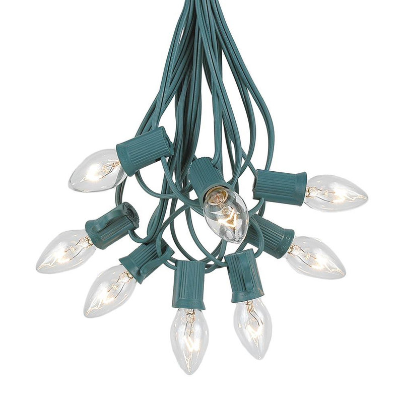 Lampe de noël 25 lumières de chaîne, Transparent, 100, 120"