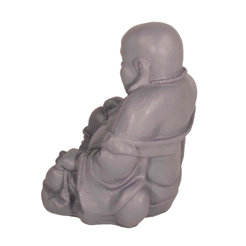 BUDDHIST MONK Sitting 43cm, Grey Shimmer
